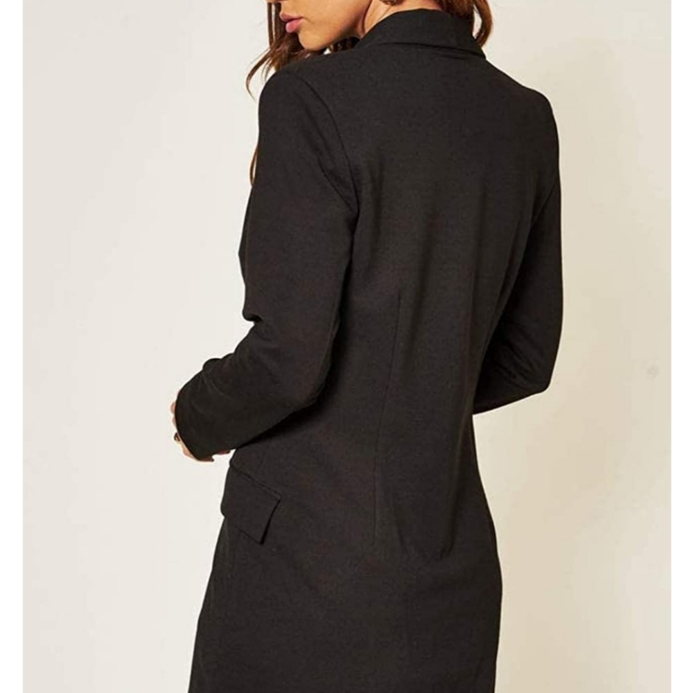 UNIQUE21 Women Luxe Stain Breasted Asymmetric Blazer Dress/ Size 12 NWT - Picture 7 of 9